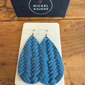 Nickel & Suede Teardrop Earrings